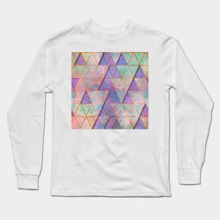 Breakthrough - Vibrant Pink and Purple Graphic Abstract Design Long Sleeve T-Shirt